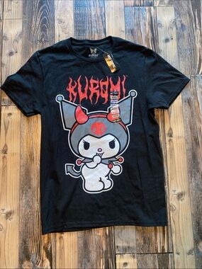 NWT Hot Topic Black Kuromi Tee with Red and Gray Graphic - Kuromi